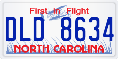 NC license plate DLD8634