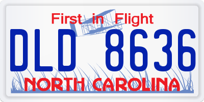 NC license plate DLD8636
