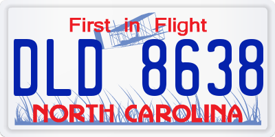 NC license plate DLD8638