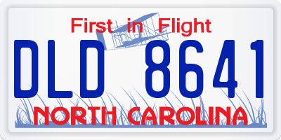 NC license plate DLD8641