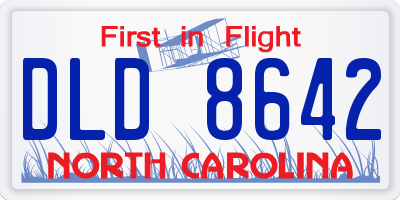 NC license plate DLD8642