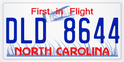 NC license plate DLD8644