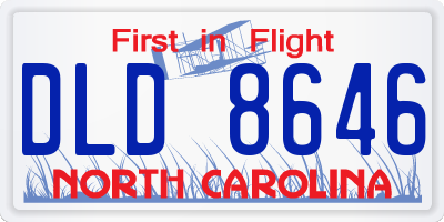 NC license plate DLD8646