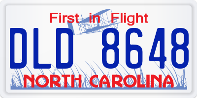 NC license plate DLD8648