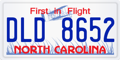 NC license plate DLD8652