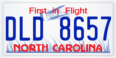 NC license plate DLD8657