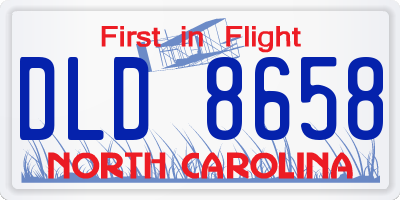 NC license plate DLD8658