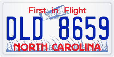 NC license plate DLD8659