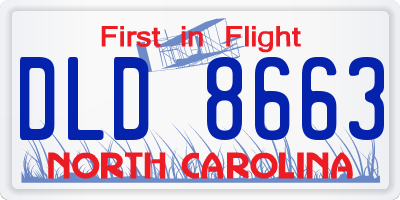 NC license plate DLD8663