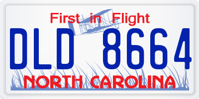 NC license plate DLD8664
