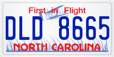 NC license plate DLD8665