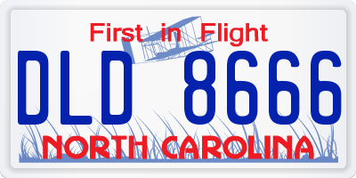 NC license plate DLD8666