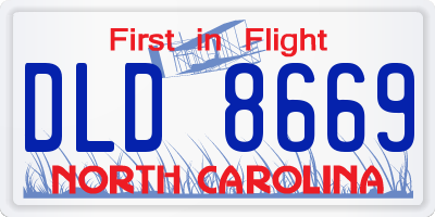 NC license plate DLD8669