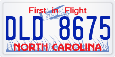 NC license plate DLD8675