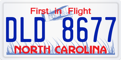 NC license plate DLD8677