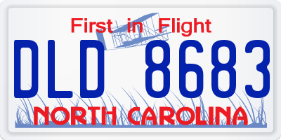NC license plate DLD8683