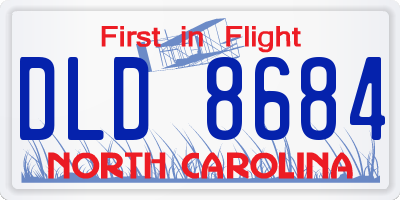 NC license plate DLD8684
