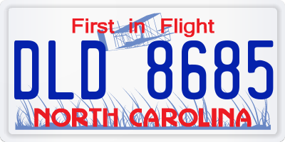 NC license plate DLD8685