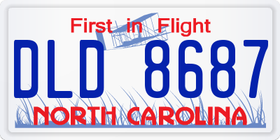 NC license plate DLD8687