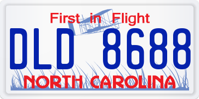 NC license plate DLD8688