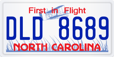 NC license plate DLD8689