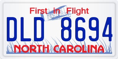 NC license plate DLD8694