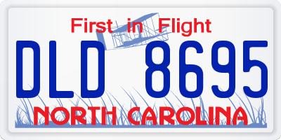 NC license plate DLD8695