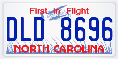 NC license plate DLD8696
