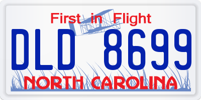 NC license plate DLD8699