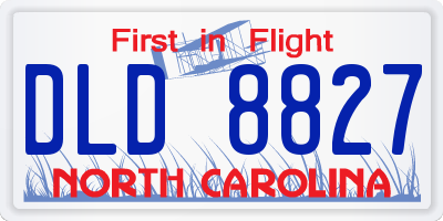 NC license plate DLD8827
