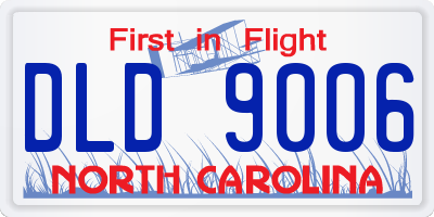 NC license plate DLD9006