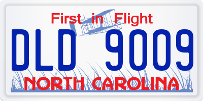 NC license plate DLD9009