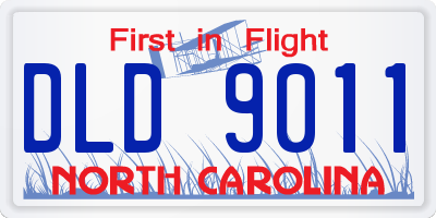 NC license plate DLD9011