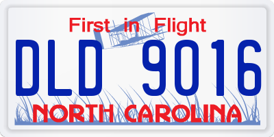 NC license plate DLD9016
