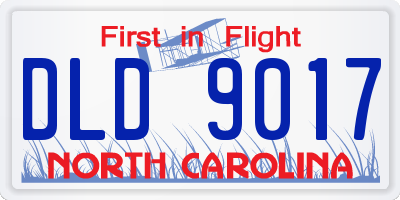 NC license plate DLD9017
