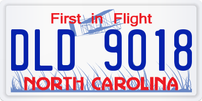 NC license plate DLD9018