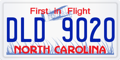 NC license plate DLD9020