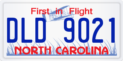 NC license plate DLD9021