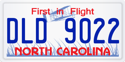 NC license plate DLD9022