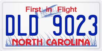 NC license plate DLD9023