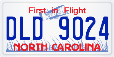 NC license plate DLD9024