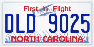 NC license plate DLD9025