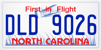 NC license plate DLD9026