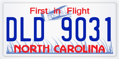 NC license plate DLD9031