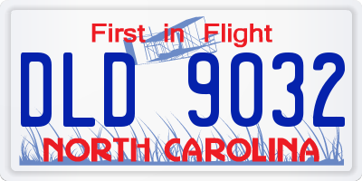 NC license plate DLD9032
