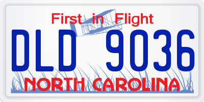 NC license plate DLD9036
