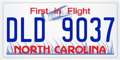 NC license plate DLD9037