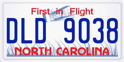 NC license plate DLD9038