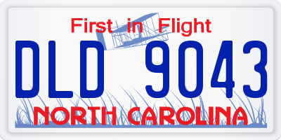 NC license plate DLD9043