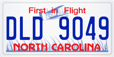 NC license plate DLD9049